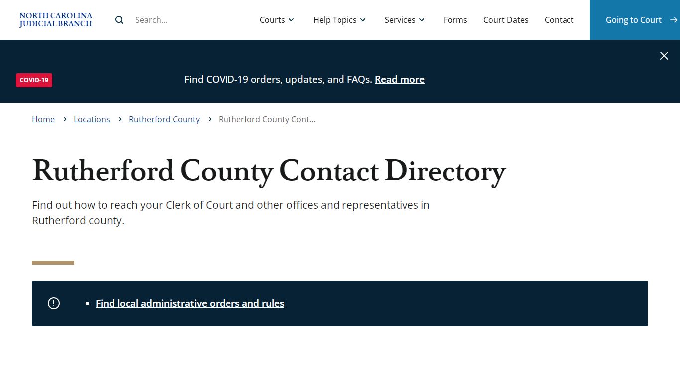 Rutherford County Contact Directory | North Carolina ...